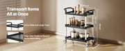 Bild in Galerie-Viewer laden, Amocart 3-Tier 300/500Lbs Rolling Utility Cart Storage Rack with Swivel Wheels Food Service Trolley for Office Kitchen Bathroom