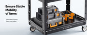 Bild in Galerie-Viewer laden, Amocart 550 lbs Utility Service Cart Two-Shelf Plastic Hand Dolly Cart with 360° Swivel Wheels for Warehouse Garage Cleaning