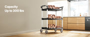 Bild in Galerie-Viewer laden, Amocart 3-Tier 300/500Lbs Rolling Utility Cart Storage Rack with Swivel Wheels Food Service Trolley for Office Kitchen Bathroom