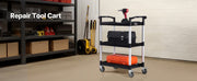 Bild in Galerie-Viewer laden, Amocart 3-Tier 300/500Lbs Rolling Utility Cart Storage Rack with Swivel Wheels Food Service Trolley for Office Kitchen Bathroom