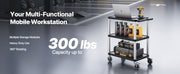 Charger l'image dans la visionneuse de galerie, Amocart 300lbs Utility Service Cart Three-Shelf Plastic Rolling Hand Cart with 360° Swivel Wheels for Warehouse Garage Cleaning