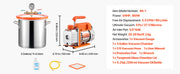 Bild in Galerie-Viewer laden, Amocart 3 Gallon / 5 Gallon Vacuum Chamber with 3.5 CFM Single Stage Vacuum Pump for Stabilizing Wood Degassing Silicone Resin