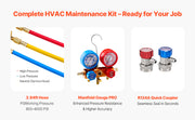 Load image into Gallery viewer, SucceBuy 3.5 CFM 4.5 CFM Vacuum Pump & Gauge Set, Single Stage Rotary Vane HVAC & Hoses for R134a R12 R22 R502a R410A R404 R407C