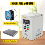 Bild in Galerie-Viewer laden, SucceBuy 2.2/3/4/7.5KW VFD Frequency Inverter 110V/220V 1/3P Input 3P Output Variable Frequency Drive CNC Motor Converter