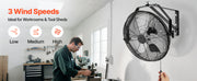 Charger l'image dans la visionneuse de galerie, SucceBuy Ventilateur mural industriel haute vitesse Ventilateur mural étanche avec pales en aluminium pour atelier, entrepôt, serre