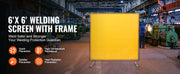 Bild in Galerie-Viewer laden, SucceBuy Welding Screen with Frame 6' x 6' Welding Curtain Screen Flame-Resistant Vinyl Welding Protection Screen
