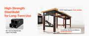 Bild in Galerie-Viewer laden, Amocart 5000 lbs Adjustable Workbench 72/96 x 24in Oak Wood Top Workstation with 4 AC Outlets Hardwood Worktable for Garage