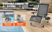 Load image into Gallery viewer, SucceBuy Zero Gravity Chair Zero Gravity Recliner Lounge Chair Adjustable Anti Gravity Chair with Cushion Footrest and Cupholder