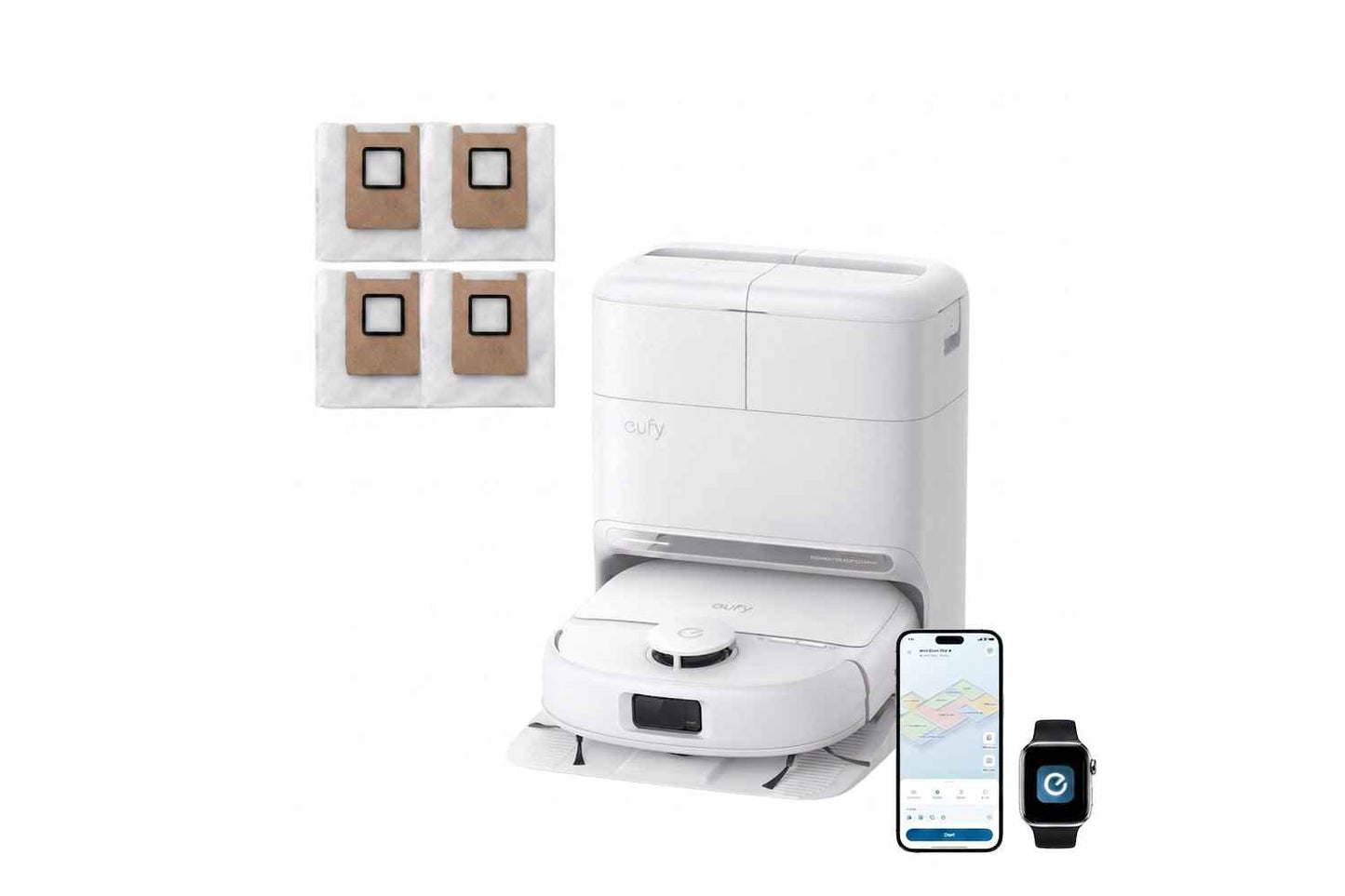 Eufy Robot Vacuum Omni C28 White with Extra Dust Bags | T211AV20