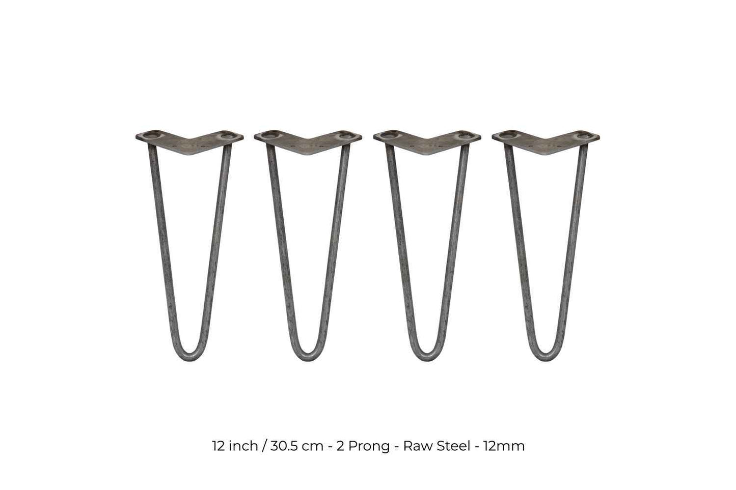 Monstershop Hairpin Legs 2 Prong | Raw Steel | 12mm