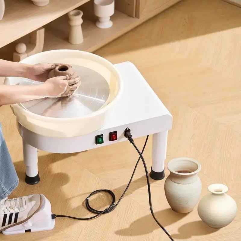 450W 35cm Pottery Wheel Machine Ceramic Clay Art Craft Tool with 9.8 Inch LCD Touch Screen Foot Pedal Detachable ABS Basin Electric DIY Clay Sculpting Spinner for Adults Beginners Ceramic Forming