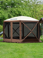 Amocart Pop-up Camping Gazebo Camping Canopy Shelter 6 Sided 12' x 12' / 10' x 10' Sun Shade Tents & Canopies Camping & Hiking