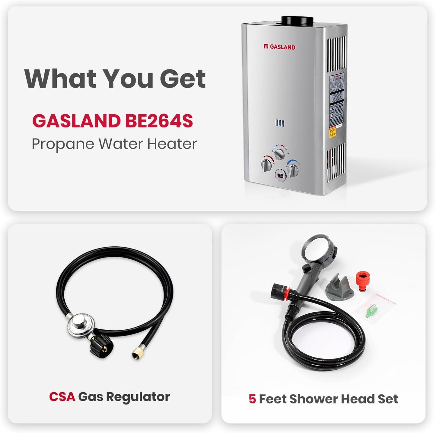 Outdoor Propane Tankless Water Heater | 2.64GPM 10L | CSA Certified
