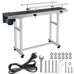 Amocart PVC Belt Electric Conveyor Machine 60W, Belt Inkjet Conveyor Printer Adjustable Conveyor Table 0-25M/Min with Double Guardrail, Printing Code Conveyor Belt for Food Drinking Sticker | Variable Speed 0 To 25M Min Double Guardrail Conveyor
