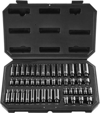1/2" Drive Impact Socket Set 65 Piece, 3/8" to 1-1/4" and 10-24mm