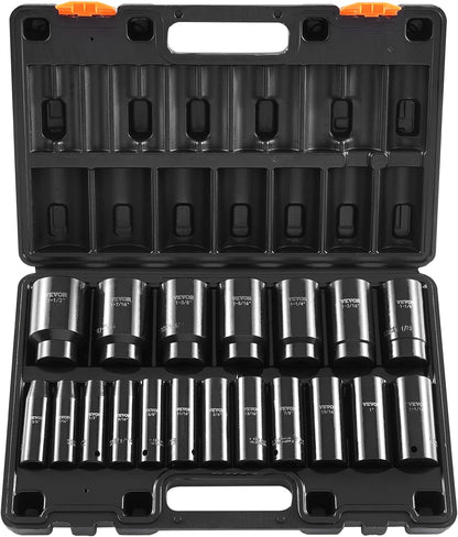 1/2" Drive Impact Socket Set 65 Piece, 3/8" to 1-1/4" and 10-24mm
