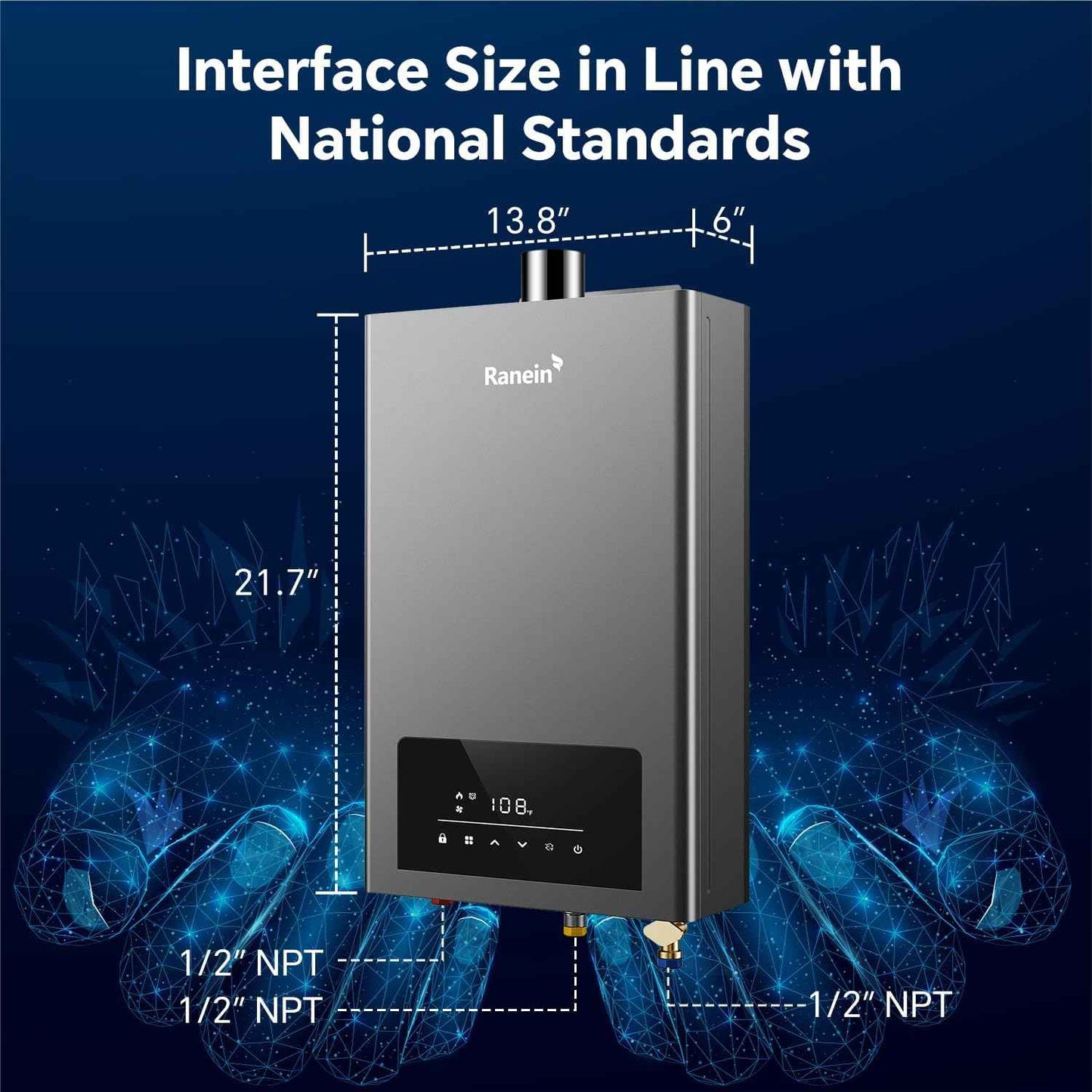 Propane Tankless Water Heater, 3.6 GPM, 80,000 BTU, Indoor