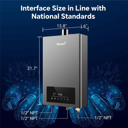 Propane Tankless Water Heater, 3.6 GPM, 80,000 BTU, Indoor