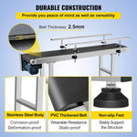Amocart PVC Belt Electric Conveyor Machine 60W, Belt Inkjet Conveyor Printer Adjustable Conveyor Table 0-25M/Min with Double Guardrail, Printing Code Conveyor Belt for Food Drinking Sticker | Variable Speed 0 To 25M Min Double Guardrail Conveyor