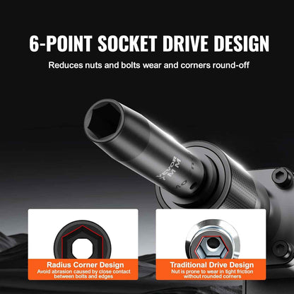 1/2" Drive Impact Socket Set 65 Piece, 3/8" to 1-1/4" and 10-24mm