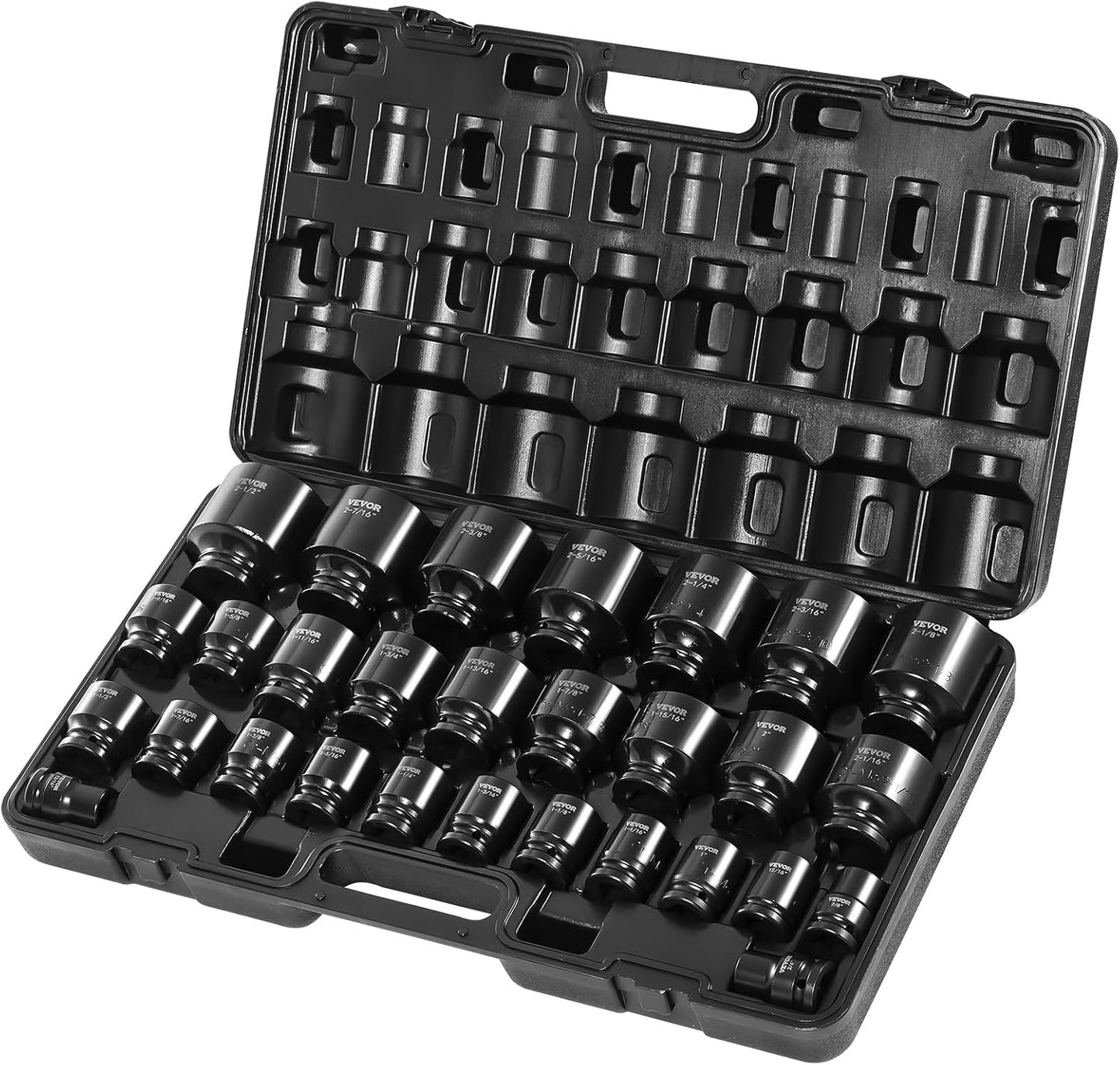 1/2" Drive Impact Socket Set 65 Piece, 3/8" to 1-1/4" and 10-24mm
