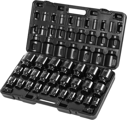 1/2" Drive Impact Socket Set 65 Piece, 3/8" to 1-1/4" and 10-24mm