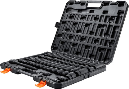 1/2" Drive Impact Socket Set 65 Piece, 3/8" to 1-1/4" and 10-24mm