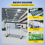 Amocart Electric Conveyor Machine PVC Belt 60W Belt Inkjet Conveyor Printer Adjustable Conveyor Table 0-25M/Min with Double Guardrail, Printing Code Conveyor Belt for Food Drinking Sticker