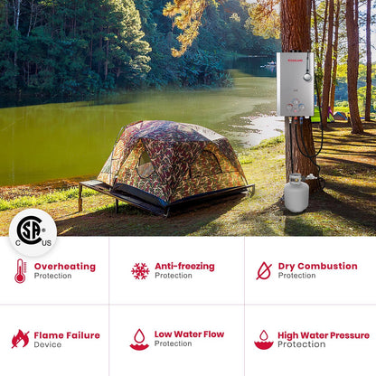 Outdoor Propane Tankless Water Heater | 2.64GPM 10L | CSA Certified