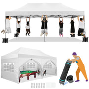 Load image into Gallery viewer, Pop up Canopy Tent 10x20 Heavy Duty Gazebo with 6 Sidewalls, UPF 50+ All Weather Waterproof Commercial Outdoor Wedding Party Tents Canopy with Roller Bag
