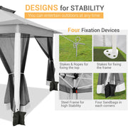 Load image into Gallery viewer, 12x12ft Pop Up Gazebo Canopy Tent Easy Set Up Outdoor Portable Pavilion Sunshade Shelter With Mosquito Nettings &amp; Sidewalls Double Vented Roof And Carry Bag For Patio Garden Lawn 3 Height Adjustable

