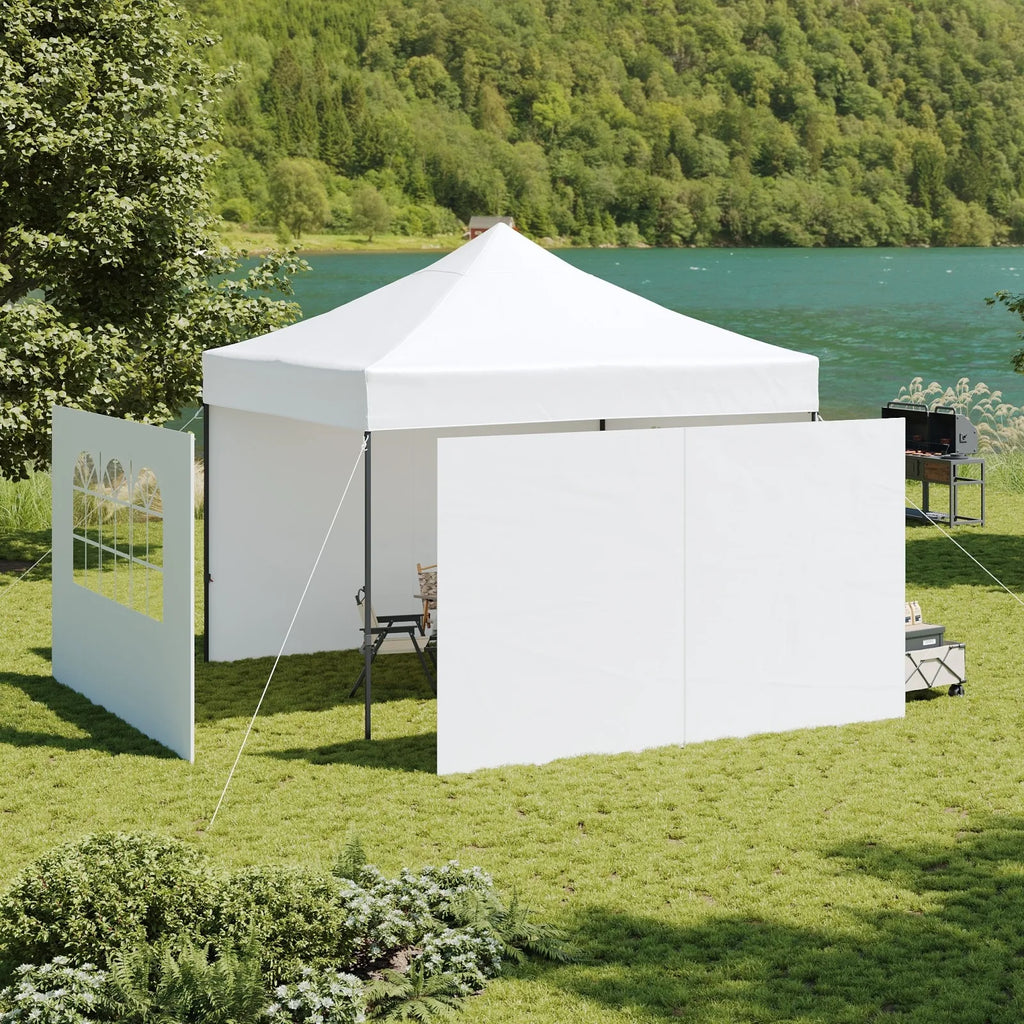 Aoxun 3 x 3m Pop-Up Gazebo Waterproof Heavy-Duty Canopy Tent with Sidewalls, UV Protection, Roller Bag, and Sandbags for Camping, Beach, Weddings, Parties, and Outdoor Shelter