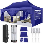 Load image into Gallery viewer, 10x20ft Pop Up Canopy Gazebo With 6 Sidewall Wedding Party Outdoor Gazebos UV50+ Waterproof Tent For Parties 3 Adjustable Height
