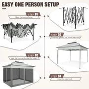 Load image into Gallery viewer, 11x11ft Pop Up Gazebo Pavilion With Mosquito Netting Outdoor Canopy Tent With Carry Bag Gazebo For Garden Backyard Lawn Patio
