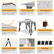 Load image into Gallery viewer, 12x12ft Pop Up Gazebo Canopy Tent Easy Set Up Outdoor Portable Pavilion Sunshade Shelter With Mosquito Nettings &amp; Sidewalls Double Vented Roof And Carry Bag For Patio Garden Lawn 3 Height Adjustable
