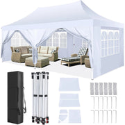 Load image into Gallery viewer, 10x20ft Pop Up Canopy Gazebo With 6 Sidewall Wedding Party Outdoor Gazebos UV50+ Waterproof Tent For Parties 3 Adjustable Height
