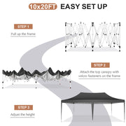 Load image into Gallery viewer, 10x20ft Pop Up Canopy Gazebo With 6 Sidewall Wedding Party Outdoor Gazebos UV50+ Waterproof Tent For Parties 3 Adjustable Height
