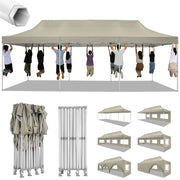 Charger l'image dans la visionneuse de galerie, 10x30ft Pop Up Canopy Tent Gazebo Party Heavy Duty Marquee Awning With 8 Sidewall Outdoor Commercial Event Instant Tent Gazebo
