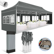 Charger l'image dans la visionneuse de galerie, 10x30ft Pop Up Canopy Tent Gazebo Party Heavy Duty Marquee Awning With 8 Sidewall Outdoor Commercial Event Instant Tent Gazebo
