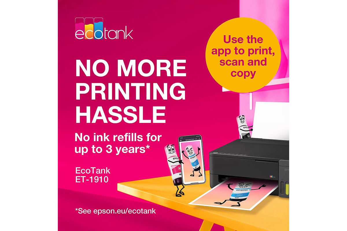 Epson EcoTank ET-1910 A4 Wi-Fi & AirPrint Ink Tank Printer | Black