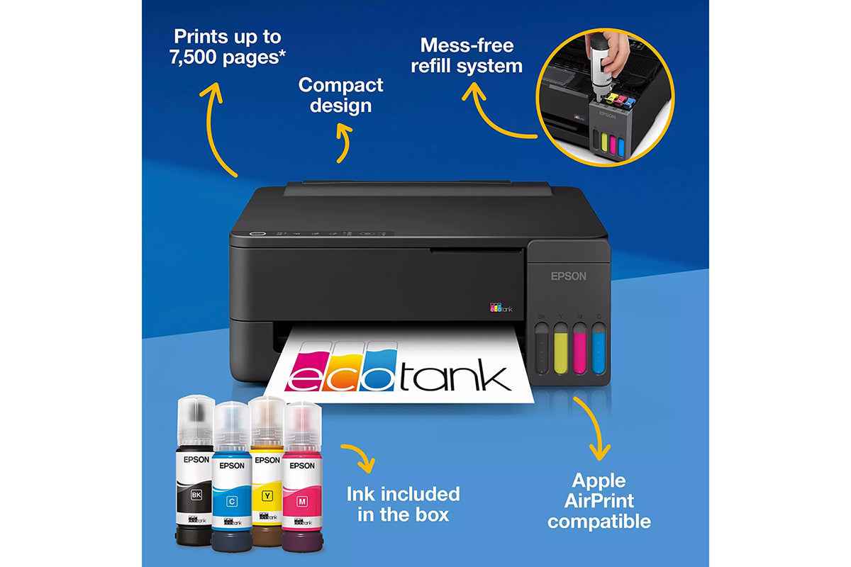 Epson EcoTank ET-1910 A4 Wi-Fi & AirPrint Ink Tank Printer | Black