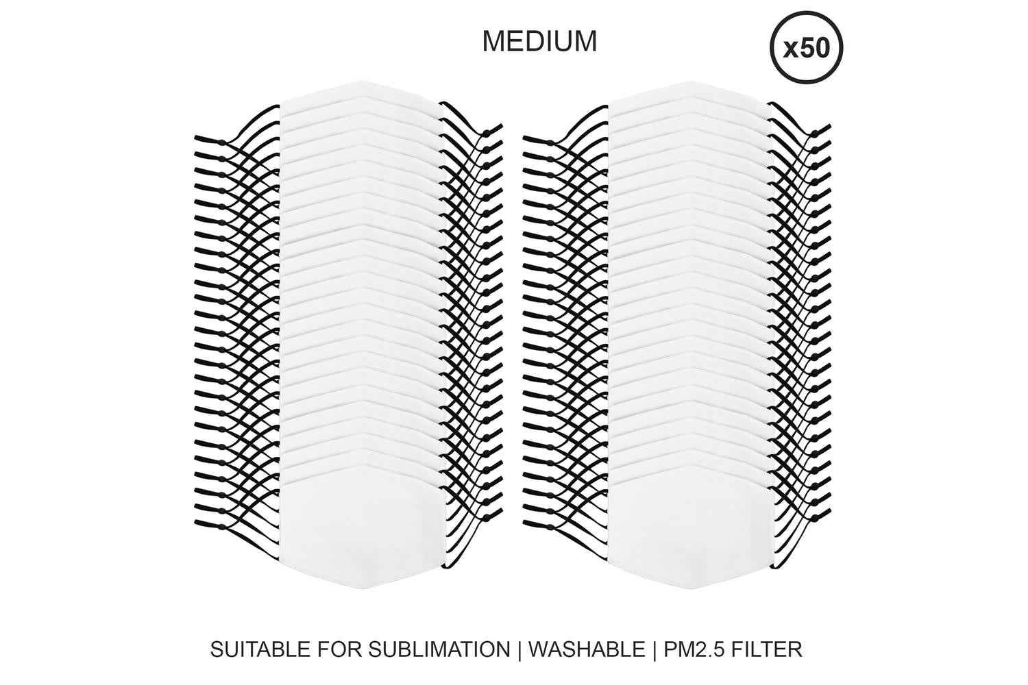 Monstershop 27693 - Large Face Masks Sublimation Blanks / 50