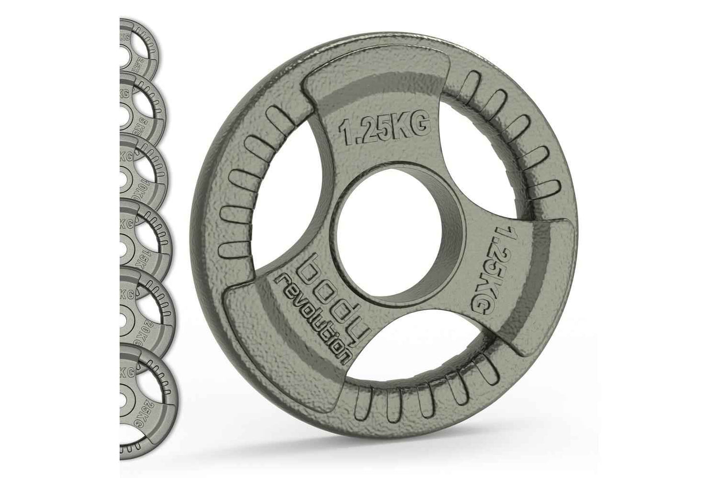 Olympic Tri Grip Cast Iron Weight Plates Pairs Sets 2 X 1.25kg