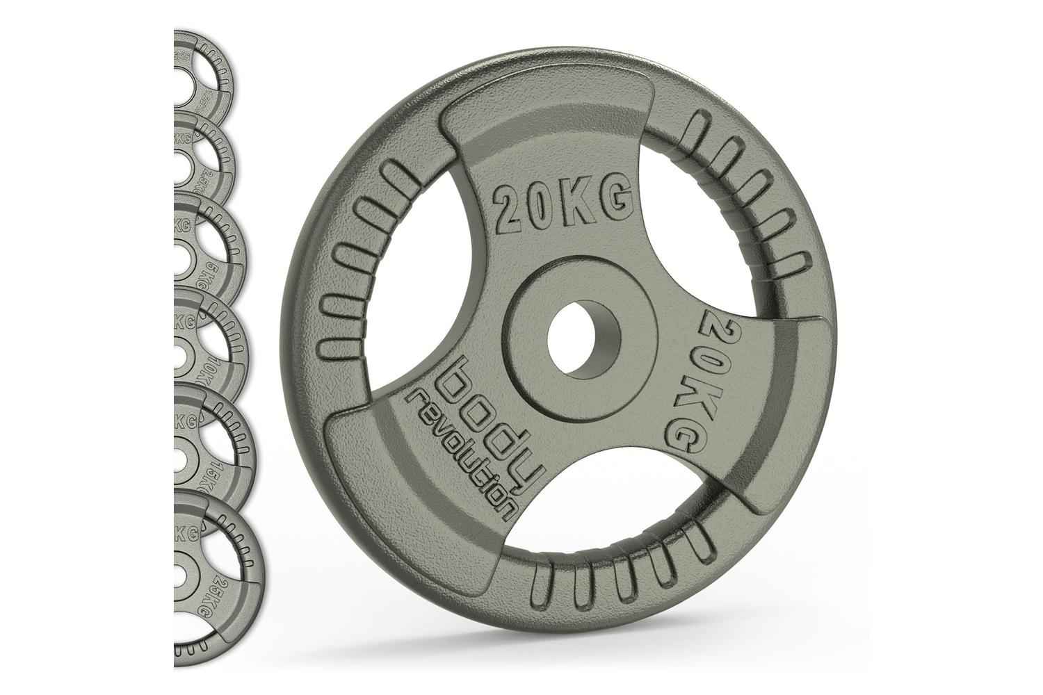 Olympic Tri Grip Cast Iron Weight Plates Pairs Sets 2 X 2.5kg