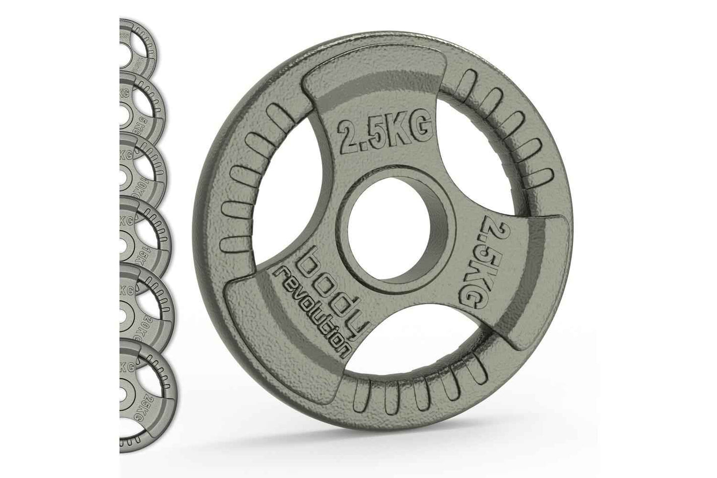 Olympic Tri Grip Cast Iron Weight Plates Pairs Sets 2 X 2.5kg