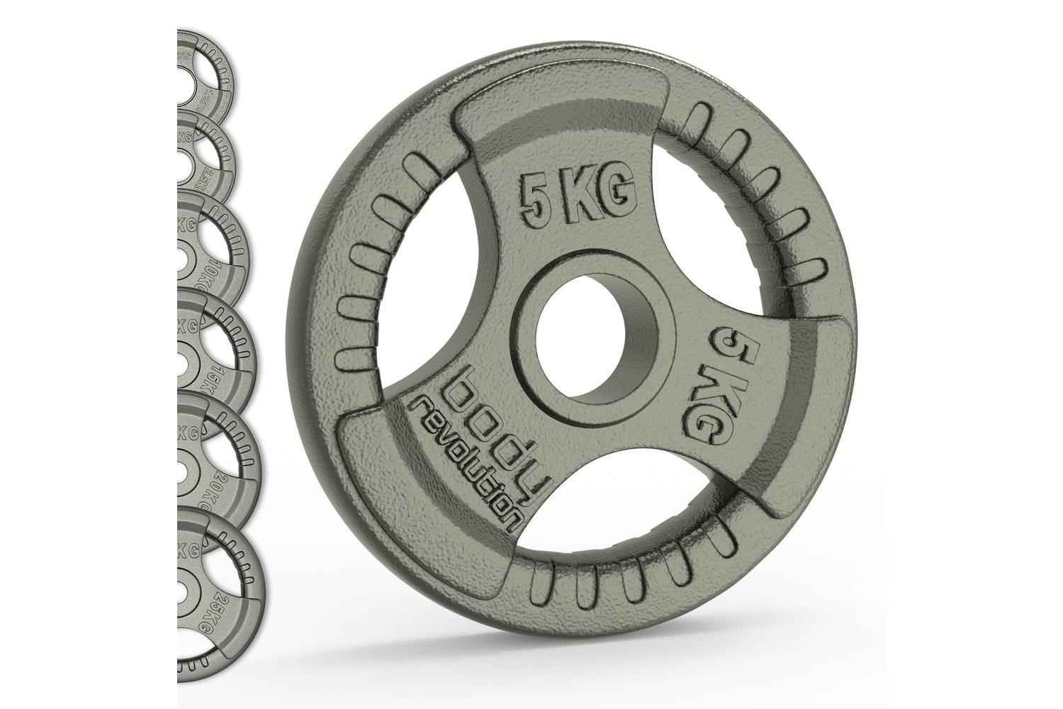 Olympic Tri Grip Cast Iron Weight Plates Pairs Sets 2 X 2.5kg
