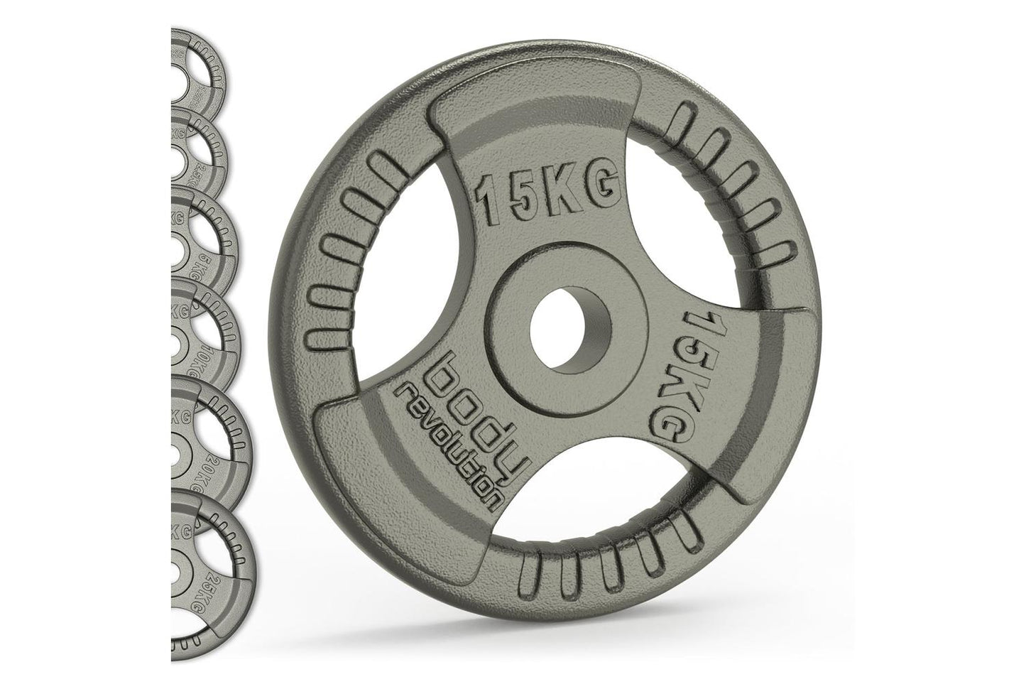 Olympic Tri Grip Cast Iron Weight Plates Pairs Sets 2 X 2.5kg
