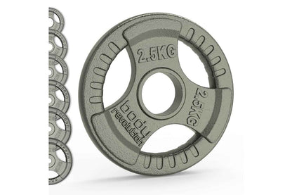 Olympic Tri Grip Cast Iron Weight Plates Pairs Sets 2 X 5kg