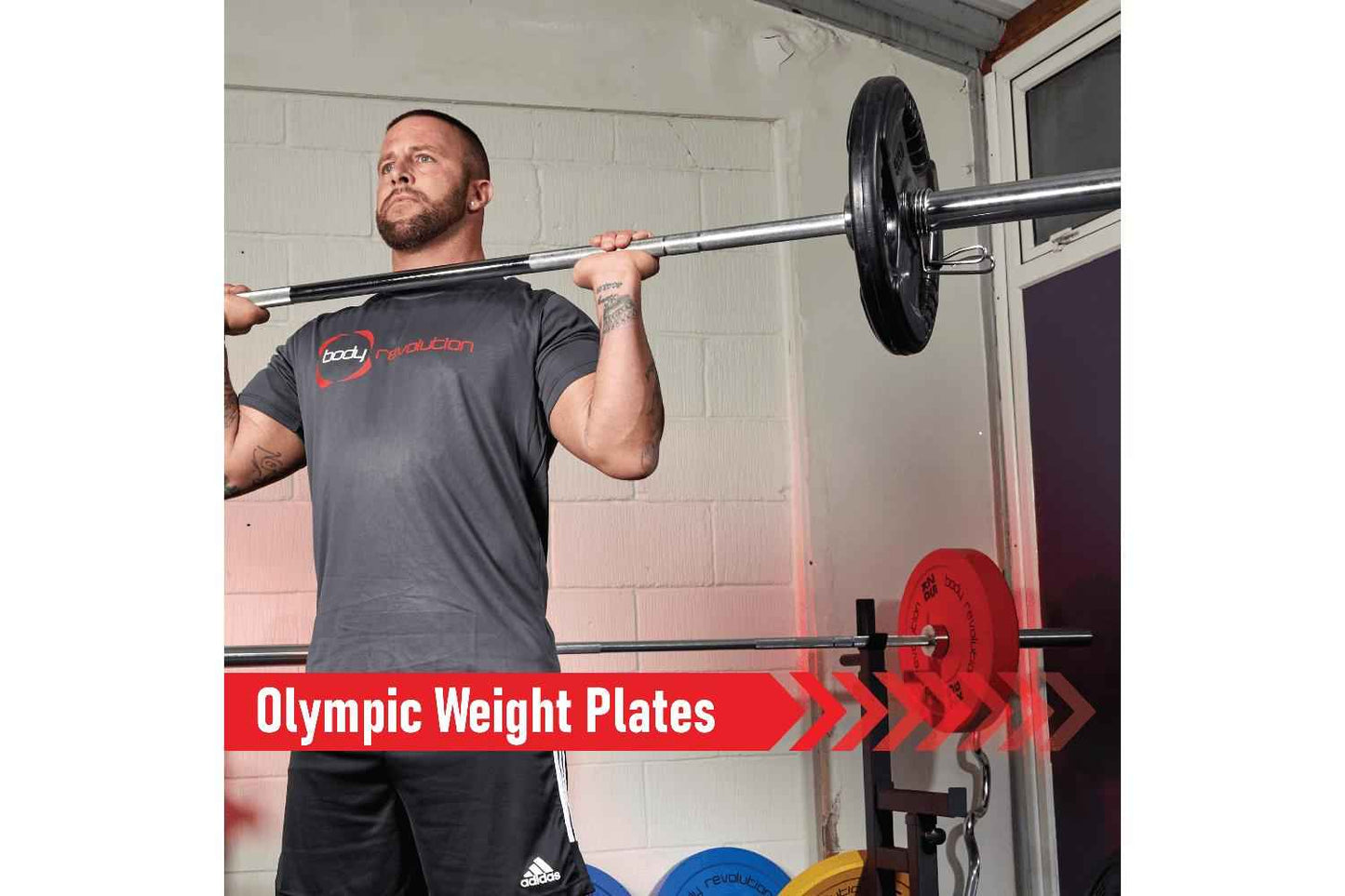 Olympic Tri-grip Rubber Weight Plates Black Pairs Sets 7.5kg