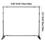 Amocart 3x2.4M Backdrop Background Stand Adjustable Telescopic Backdrop Banner Stand for Photocall Video Wedding Event Party